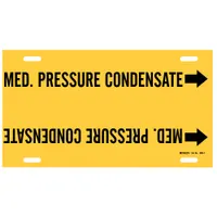 Pipe Marker: Med. Pressure Condensate, Yellow, Black, Fits 6 to 7 7/8 in Pipe O.D., 1 Pipe Markers (MPN 4094-F)