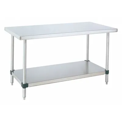 INSTOCK Work Table: 30 in Overall Wd, 34 in Overall Ht, 4 ft Overall Lg, Stainless Steel - Fixed-Height Stainless Steel Surfaced Lab Tables