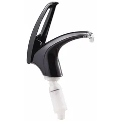 This plastic condiment pump is designed for dispensing condiments in foodservice settings. It includes a 1 oz pump and measures 9 inches wide, 13 inches deep, and 2 3/4 inches high. NSF certified for sanitary use.