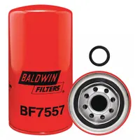 BALDWIN FILTERS Fuel Filter: Spin-On, 3 11/16 in Outside Dia, 1"-14 Thread Size, Cellulose, BF7557