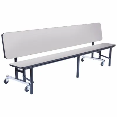 NATIONAL PUBLIC SEATING Convertible Bench Table, Gray, 96 in W x 34 in H - Convertible Bench Tables