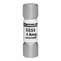 MERSEN Fuse: SBS Series, Midget, Fast-Acting, 6 A, 600 V AC, 13/32 in x 1 3/8 in, Non-Indicating (MPN SBS6)