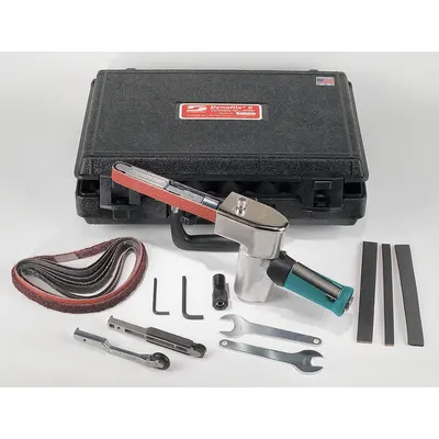 DYNABRADE Air Belt Sander Kit: 3/4 in Belt Wd, 18 in Belt Lg, Pivoting Arm, Heavy Duty - Belt Sander Kits