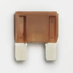 Standard-profile time-delay fuse rated 70 A at 32 V DC. Non-indicating design for overcurrent protection in automotive electrical circuits. Handles temporary inrush currents from motors, solenoids, and inductive loads without nuisance opening.