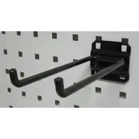 APPROVED VENDOR Double Rod Pegboard Hook: 6 1/4 in x 2 1/4 in, Screw-In, Surface, Black