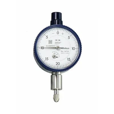MITUTOYO Dial Indicator: 0.0005 in to 0.1 in, Inch, Vertical Plunger - Balanced Reading Flat Back Dial Indicators