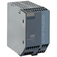 This DIN Rail Mount DC Power Supply from Siemens delivers a rated output power of 480 W and a 10 A output current. It accepts a three-phase input voltage of 400 to 500V AC and features a metal housing. Typical applications include powering control panels, automation equipment, and machinery in industrial environments.
