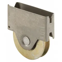 This roller assembly is designed for sliding screen doors, providing smooth guidance along the door track. It measures 5/8 inch in height and 1-1/4 inch in length, finished in gray. Supplied as a single pair (1 PR). Suitable for residential and light-commercial door repairs.