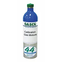 Refillable calibration gas mixture containing 5 ppm sulfur dioxide with nitrogen background, accuracy ±5%. Used to verify and calibrate portable gas detectors that sense hydrogen sulfide, nitrogen, oxygen, and sulfur dioxide. Compatible with all OEM gas detectors.