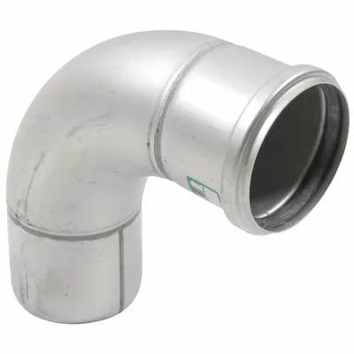 BLUCHER Metal Pipe Elbow: Stainless Steel, 90° Elbow, 3 in x 3 in, Female Socket x Male - Push Fit Pipe Fittings