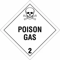 BRADY DOT Container Placard: Poison Gas 2, 10 3/4 in x 10 3/4 in, 10 3/4 in Label Ht, Placard (MPN 60433)