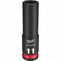 MILWAUKEE Deep Impact Socket: 3/8 in Drive Size, Metric, 11 mm Socket Size, 6-Point, Deep, Friction (MPN 49-66-6153)