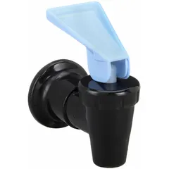 This OASIS dispensing spout is a plastic replacement component with a blue finish and a 3/8 in NPT inlet connection. It is designed for use with Oasis Artesian Bottle Coolers to deliver water from the cooler's reservoir. Commonly used in commercial or office hydration stations.