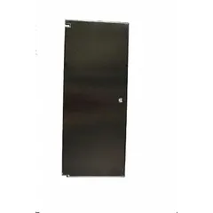 This standard door for bathroom partitions is constructed with a satin silver finish and a cellular honeycomb inner core. It measures 58 inches in height, 24 inches in width, and 1 inch in thickness, with an in-swing configuration. Suitable for use in commercial restroom partitions.