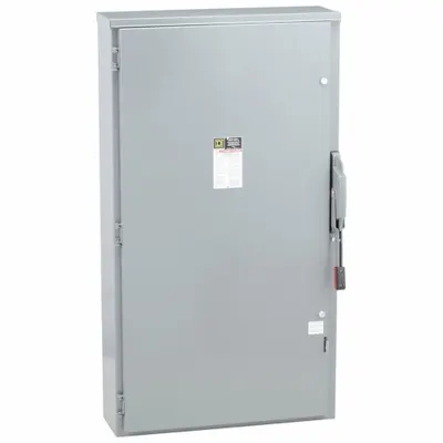 SQUARE D Safety Switch: Fusible, 600 A, Single Phase, 600V AC, Galvanized Steel - Fusible Safety Switches