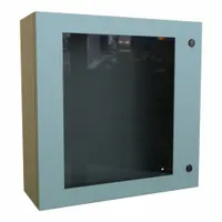 HAMMOND Electrical Enclosure: Steel, 24 in x 24 in x 8 in, NEMA 12/3R/4, Solid with Window Cover (MPN EN4SD24248WGY)