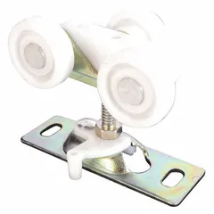 This hanging door roller from PRIME-LINE is designed for sliding doors in industrial or commercial settings. It has a width of 3 23/32 inches and supports a maximum weight of 60 lb. Sold as a single pair (1 PR).