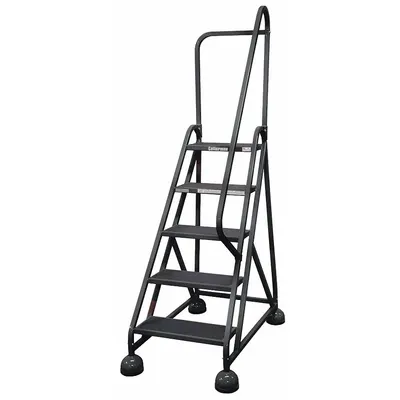 COTTERMAN Rolling Ladder: 3.8 ft Platform Ht, Partially Assembled, Steel - Steel Ultra-Stable Weight-Actuated Ladders