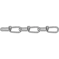 DAYTON Double Loop Chain: 3 in Chain Trade Size, Steel, 90 lb Working Load Limit, Double Loop