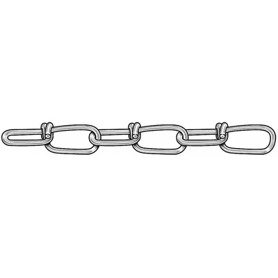 Dayton Double Loop Chain: 3 in Chain Trade Size, Steel, 90 lb Working Load Limit - Light-Duty Jack Utility Chains