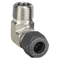 PARKER Compression Fitting Elbow: 1/4 in OD x 1/4 in Pipe Fitting Size, Compression x MNPT (MPN 4-4 CBZ-SS)