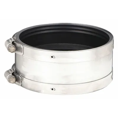 FERNCO Flexible Pipe Straight: Neoprene, For 3 in_4 in Pipe, Iron x PVC/Steel - Shielded Flexible Transition Couplings