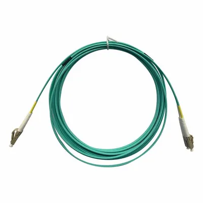 MONOPRICE Fiber Optic Patch Cord: Multi-Mode, 10 m Lg, LC End 1, LC End 2, Aqua, PVC - Multi-Mode Fiber Optic Patch Cords