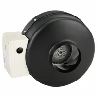 In-Line Duct Fan: 183 cfm Max., 5 in Duct, 111.9 W, 120V AC, 1 Ph, IP54, Steel (MPN 23223)