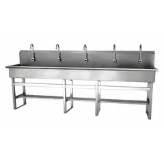 SANI-LAV Wash Station: 45 in Overall Ht, 97 in Bowl Lg, 8 in Bowl Dp, 0.5 gpm Flow Rate, Sensor (MPN 510FA-0.5). Key specifications — Includes Side Splash: Side Splash Not Included; Power Source: AC Powered; Brand: SANI-LAV.