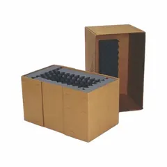 This SKILCRAFT Fast Pack Shipping Box with Foam is constructed from V13C board in brown. It meets PPP-F-320, TYPE CF, CLASS WEATHER RESISTANT standards. The integrated foam lining provides cushioning and insulation for shipping temperature-sensitive or fragile items.