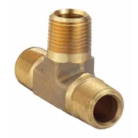 PARKER Metal Pipe Tee: Tee, CA377 Brass, 1/8 in x 1/8 in x 1/8 in, 3,900 psi, 1 9/16 in Lg (MPN 1/8 RRS-B)