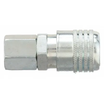 SPEEDAIRE Quick Connect Hose Coupling: 1/4 in Body Size, 3/8 in Hose Fitting Size - Industrial Interchange Steel Quick-Connect Air Coupling Bodies