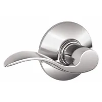 Passage lever lockset for interior doors where locking is not required, such as hallways or closets. Features a bright chromium-plated finish and ADA-compliant lever operation. ANSI function code F75. Not ligature-resistant