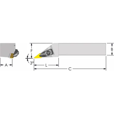 ULTRA-DEX USA DVJNR 20-3D Indexable Turning & Profiling Toolholder - Indexable Turning & Profiling Toolholders
