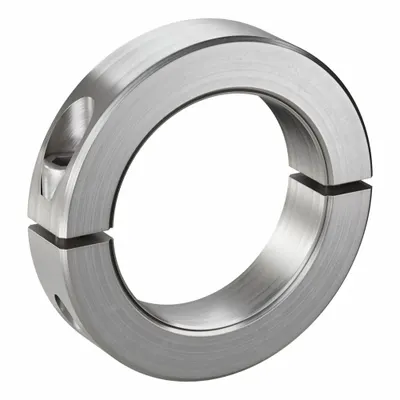 RULAND MANUFACTURING Shaft Collar: 2-Piece, Inch, Round, Clamp-On, 2 11/16 in Bore Dia - Stainless Steel Shaft Collars