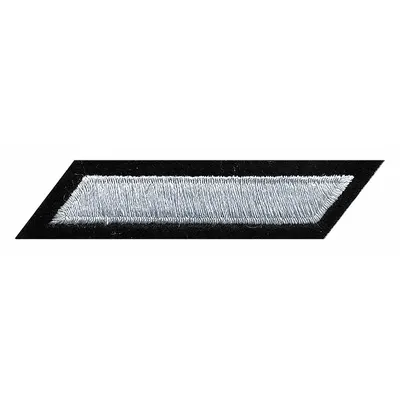 HEROS PRIDE Embroidered Patch: Hashmark, 2 in x 3/8 in, Black/White, Felt/Plastic - Embroidered Insignia