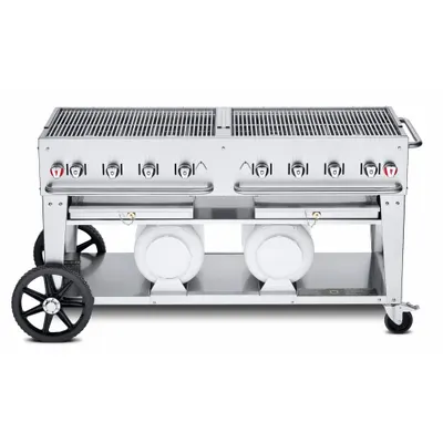CROWN VERITY Gas Grill: Propane, 8 Burners, 129,000 BtuH Heating Capacity, 36 in Overall Ht - Wheeled Grills