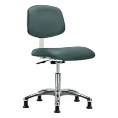 Vinyl Cleanroom Chair, Armless, Height Range 18 1/2 in to 23 3/4 in, ISO 4