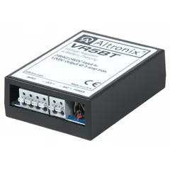 The ALTRONIX VR5BT is a voltage regulator with a plastic housing. It accepts 24V AC/DC input and provides voltage regulation and boosting for low-voltage systems. Typical applications include stabilizing power for security, access control, and industrial automation equipment.