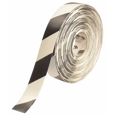 MIGHTY LINE Floor Marking Tape: Extra-Durable, Striped, Black/White, 2 in x 100 ft - Extra-Durable Floor Marking Tape