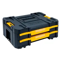 DEWALT TSTAK Tool Box: 16 1/4 in W x 6 3/8 in H x 12 1/4 in D, Plastic, Black, Padlock (MPN DWST17804)