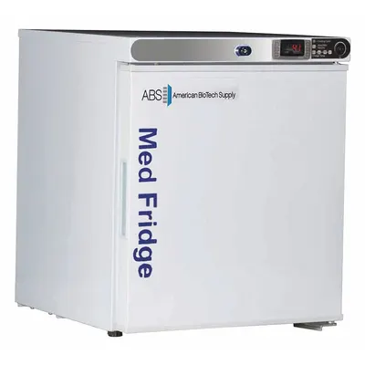 AMERICAN BIOTECH SUPPLY Lab Refrigerator, 1 cu ft, Tabletop, 2°C to 7°C, White - Pharmacy & Vaccine Refrigerators