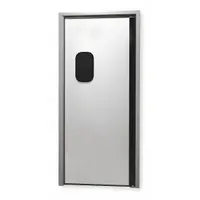 Swinging Door: Stainless Steel, 1 Doors, Gray, 3 ft Door Wd, 7 ft Door Ht, Window Included (MPN 999-00313)
