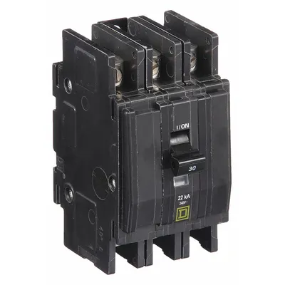 SQUARE D Miniature Circuit Breaker: 30 A, 120/240V AC, Three Phase, 22kA at 240V AC - QOU Series, Unit-Mount Square D Miniature Circuit Breakers