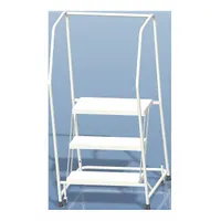BALLYMORE Rolling Ladder: 2.4 ft Platform Ht, Assembled, Aluminum, Wt-Actuated, Ribbed (MPN A3SH30)
