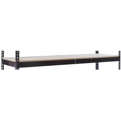 HALLOWELL Shelf: 96 in x 30 in, 620 lb Load Capacity, Particleboard, Black - Particleboard Decking Shelf Kits for Boltless Shelving