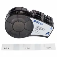 Wraparound Label: 3/4 in x 1/2 in, Vinyl, White (Matte), For 22 AWG to 16 AWG Wire Gauge (MPN M21-11-427)