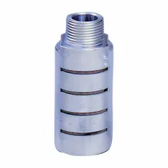 This pneumatic exhaust muffler reduces noise from exhaust ports of valves, cylinders, and air tools. It features a 1/8 in BST connection, 5/8 in hex size, and is constructed of stainless steel. With a noise reduction rating of 19 dB NRR and a maximum operating temperature of 160°F, it is suitable for use in compressed air systems requiring noise control.