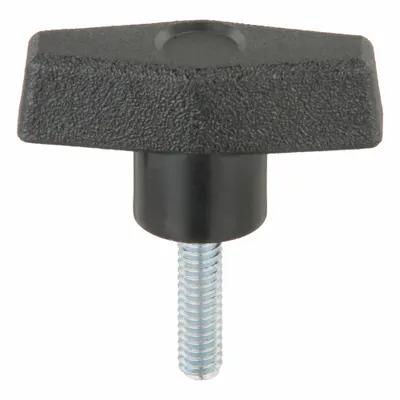 INNOVATIVE COMPONENTS Hand Knob: T, Plastic w/ Steel Thread, 1/4"-20 Thread - T-Handle Knobs with Threaded Stud