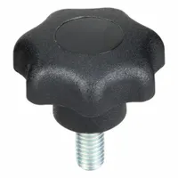 KIPP Hand Knob: 7 Point, Plastic w/ Steel Thread, M5 Thread, 10 mm Thread Lg, 25 mm Dia (MPN K0155.405X10)